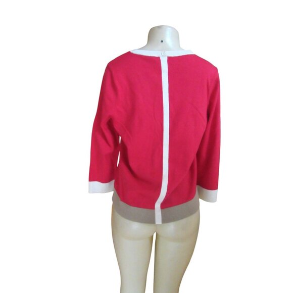 NWT, Talbots Pink Silk Blend 3/4" Sleeves Sweater SZ L - Picture 5 of 6